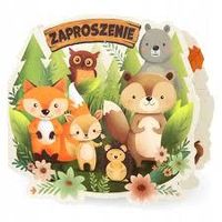 zaproszenie na imprezę leśni przyjaciele 6szt.