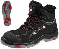 BUTY ZIMOWE robocze męskie Trzewiki Ocieplane Nubukowa Skóra z NOSKIEM BHP