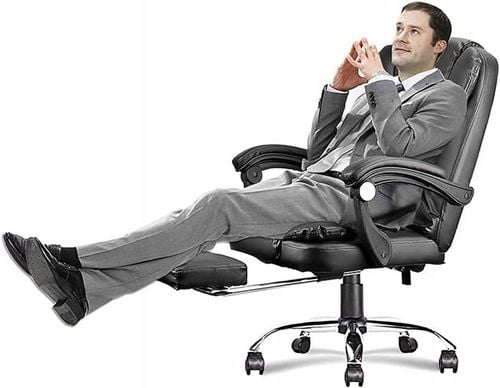 FOTEL BIUROWY OBROTOWY SKÓRZANY ERGONOMICZNY LC08 z MASAŻEM i na Arena.pl