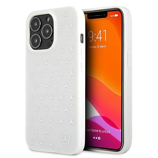 Etui Mercedes Silver Stars Pattern na iPhone 13 Pro / iPhone 13 - białe zdjęcie 1