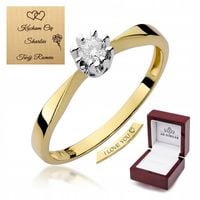 Złoty 14K Pierścionek Zaręczynowy z Brylantem