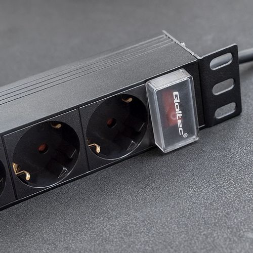 Qoltec Aluminiowa Listwa zasilająca  PDU do  RACK 10'' 1U 16A 4xSCHUKO na Arena.pl