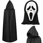 STRÓJ KOSTIUM HALLOWEEN MASKA KRZYK ŚMIERĆ PELERYNA DLA DOROSŁYCH