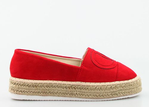 CZERWONE ESPADRYLE PLATFORMY MODNE ZAMSZ LOGO 41 na Arena.pl