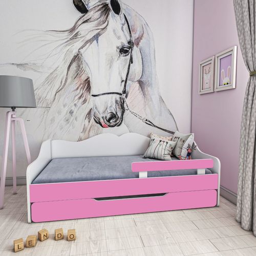 Łóżko dziecięce BELLA 160x70 biało-różowe na Arena.pl