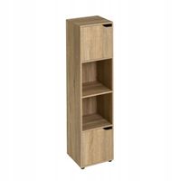 Regał Cube Słupek Brązowa 30x29x119 cm szafka do salonu 4 półki drzwiczki