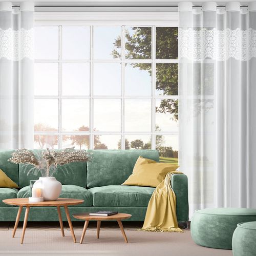 Firana Afrodyta 140x250 biała siatka haft przelotki na Arena.pl