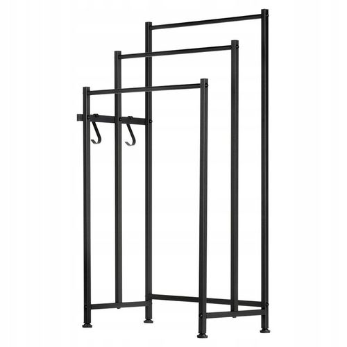 Stojak NA RĘCZNIKI wieszak łazienkowy podłogowy stojący czarny + na Arena.pl