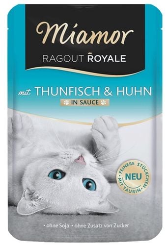 Lekkostrawna karma dla kotów z tuńczykiem i kurczakiem w sosie Miamor 100g na Arena.pl