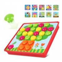 Układanka Edukacyjna Montessori Mozaika Gra Guzikowa Trening Małej Rączki