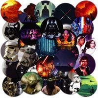 NAKLEJKI NA ZESZYT NALEPKA Z POSTACIAMI KÓŁKO GWIEZDNE WOJNY WZORY 23EL