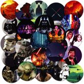 NAKLEJKI NA ZESZYT NALEPKA Z POSTACIAMI KÓŁKO GWIEZDNE WOJNY WZORY 23EL