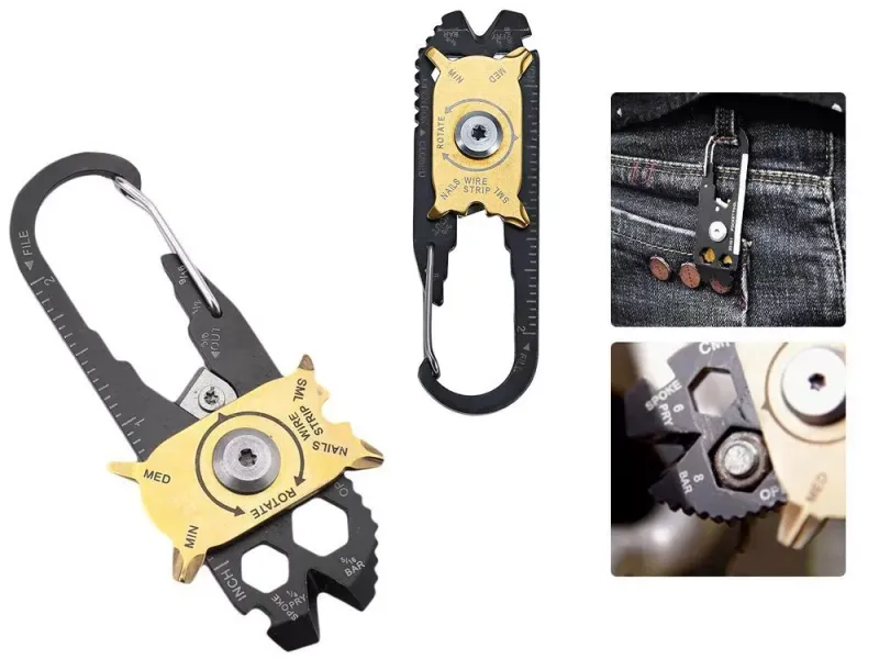 Brelok karabińczyk nóż multi-tool przeżycia 20w1 zdjęcie 8