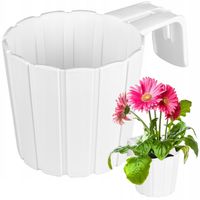 DONICZKA BALKONOWA NA BALUSTRADĘ PORĘCZ Z HAKIEM DONICA BIAŁA RUSTYKALNA