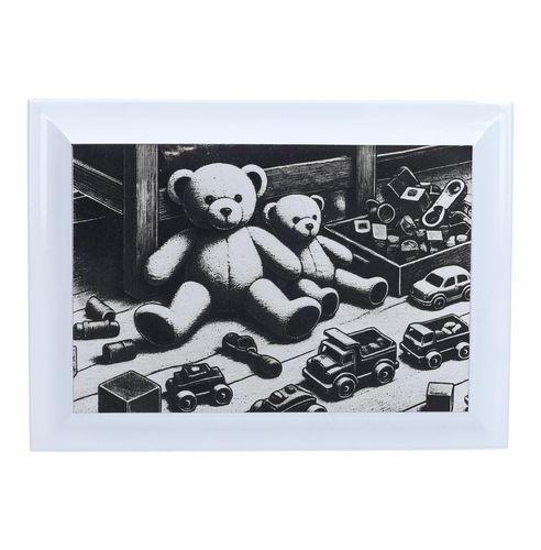 Biała urna dla dziecka z zabawkami. Urna personalizowana,Plakietka na Arena.pl