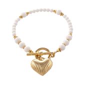 bransoletka z agatów, z ryflowanym sercem (b25/lat/20au)