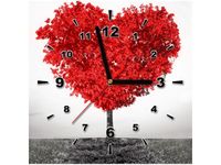 30X30CM OBRAZ ZEGAR RED TREE OF LOVE CZERWONE DRZEWO OBRAZ MALOWANE