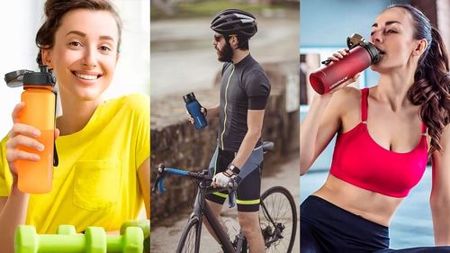 BIDON SPORTOWY 650ML TRITANOWA BUTELKA NA WODĘ Z MIARKĄ BPA FREE BORDOWA na Arena.pl