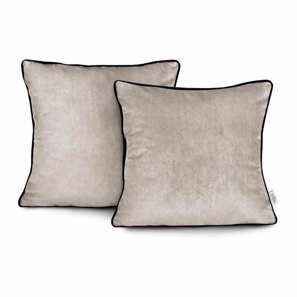 CUS/AH/VELVET/BEIGE/PIPING/45X45*2 zdjęcie 1