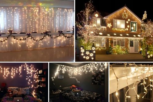 LAMPKI KURTYNA ŚWIATEŁKA ŁAŃCUCH ŚWIĄTECZNE ZEWNĘTRZNE 300 LED 12M CIEPŁA na Arena.pl