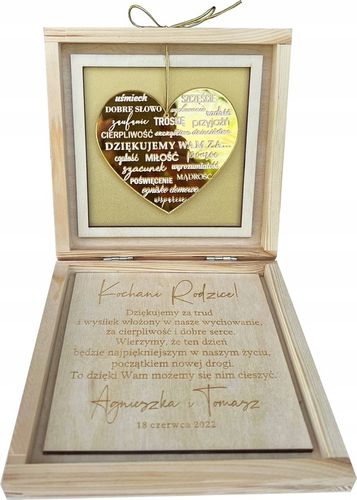 PODZIĘKOWANIE dla RODZICÓW ślub WESELE pudełko na Arena.pl