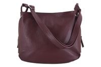 Torebka skórzana worek damska - Bordowa