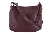 Torebka skórzana worek damska - Bordowa