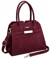 Flora&Co PARIS torebka kuferek skóra ekologiczna zamszowa BORDO