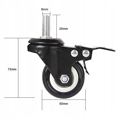 ZESTAW JEZDNY KÓŁKA OBROTOWE 50mm KOŁA MEBLOWE ŚRUBA M8 4szt Z na Arena.pl