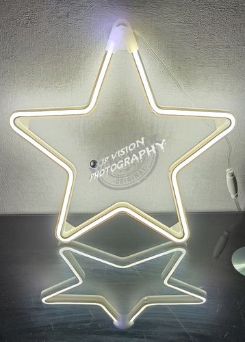 OZDOBA ŚWIĄTECZNA GWIAZDA NEON LED okno ZIMNY BIAŁY + GRATIS NAKLEJKI na Arena.pl