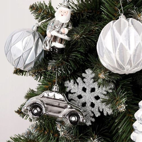 20x Bombki CHOINKOWE świąteczne nietłukące SREBRNE zestaw bombek na choinkę na Arena.pl