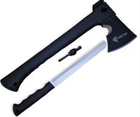 Toporek tomahawk z osłoną ostrza, nóż, krzesiwo, młot - 7w1 survivalowy