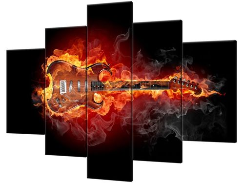 Obraz drukowany Płonąca gitara 150x105 5-el na Arena.pl
