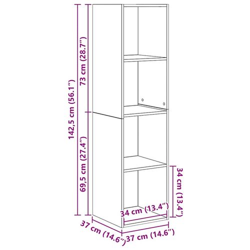 Szafka pod telewizor 4 pcs Brązowy 37 x 37 x 142.5 cm na Arena.pl