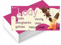 Wizytówki firmowe GOTOWY PROJEKT GRATIS 1000 sztuk LODY AMERYKŃSKIE SHAKE