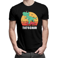 Tatozaur - męska koszulka z nadrukiem Czarny XS T-shirt - męski PREZENT