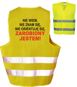 Kamizelka Odblaskowa Ostrzegawcza Zarobiony Jestem