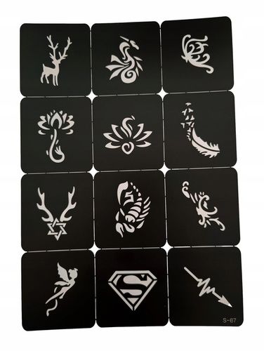 Tatuaże brokatowe SZABLONY 373 SZT KATALOG DLA DZIECI I DOROSŁYCH na Arena.pl