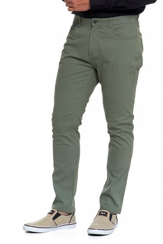 SPODNIE MĘSKIE Eleganckie Chinosy Gładkie z kieszeniami Wygodne MORAJ r. 34 na Arena.pl