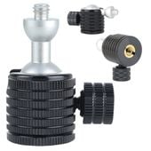 Głowica KULOWA 360 Gwint 1/4" na M6 Uchwyt 3D Statyw Aluminium Czarna 45 mm