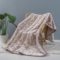 Koc akrylowy tłoczony VITO 160x200 geometryczny wzór taupe