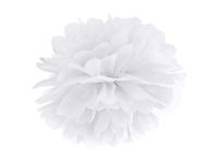 Pompon bibułowy biały dekoracja pomieszczenia 35cm