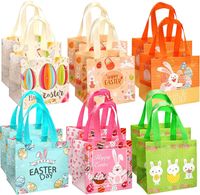 Torebki wielkanocne na prezenty materiałowe 12 szt 20x15x21 cm 6 wzorów