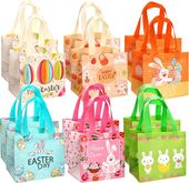 Torebki wielkanocne na prezenty materiałowe 12 szt 20x15x21 cm 6 wzorów