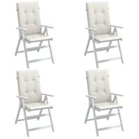 Poduszki na krzesła z wysokim oparciem, 4 szt., kremowy melanż