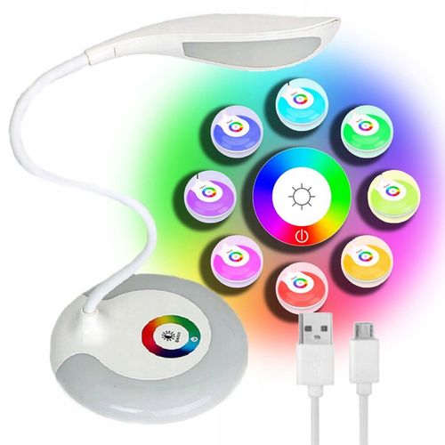 LAMPKA LED BIURKOWA LAMPA NA BIURKO 256 KOLORÓW RGB ZDROWA DLA OCZU na Arena.pl