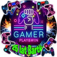 OPŁATEK NA TORT 20CM - GAMER PAD DEKORACJA URODZINOWA + IMIĘ 15CM 18CM