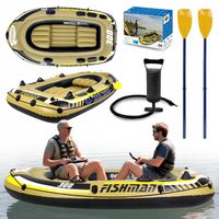 PONTON WĘDKARSKI DMUCHANY DO PŁYWANIA FISHMAN Z WIOSŁAMI 252X125 ZESTAW