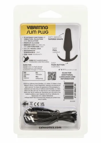 calexotics boundless vibrating slim plug silikonowy, wibrujący, czarny na Arena.pl