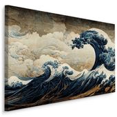 Obraz Do Salonu Abstrakcja Fale Ocean Styl Japoński Vintage 40cm x 30cm